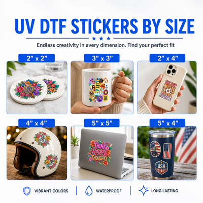 Custom UV DTF Stickers Transfer By Size